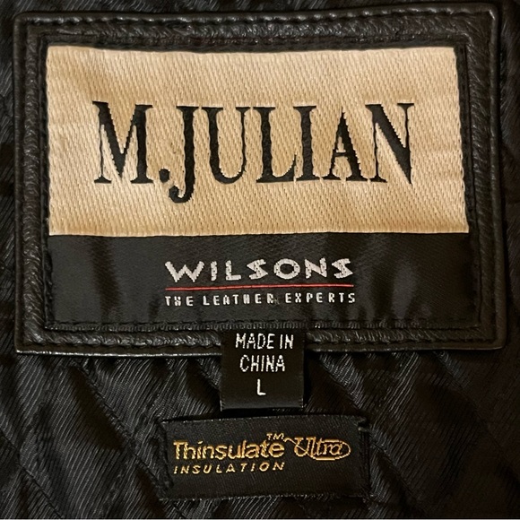 Vintage M. Julian Wilsons Black Leather Jacket Men Sz Large Thinsulate Lined - Picture 8 of 10